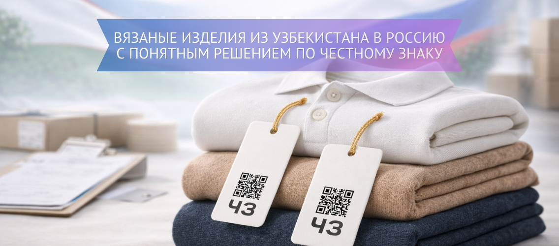 Вязаные изделия для России с понятным решением по Честному знаку